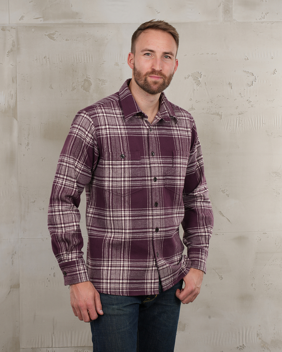Pike Brothers 1937 Roamer Shirt Livingston Bordeaux - vue face