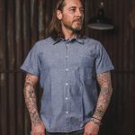 Pike Brothers 1937 Roamer Shirt Short Sleeve Blue Chambray - vue face