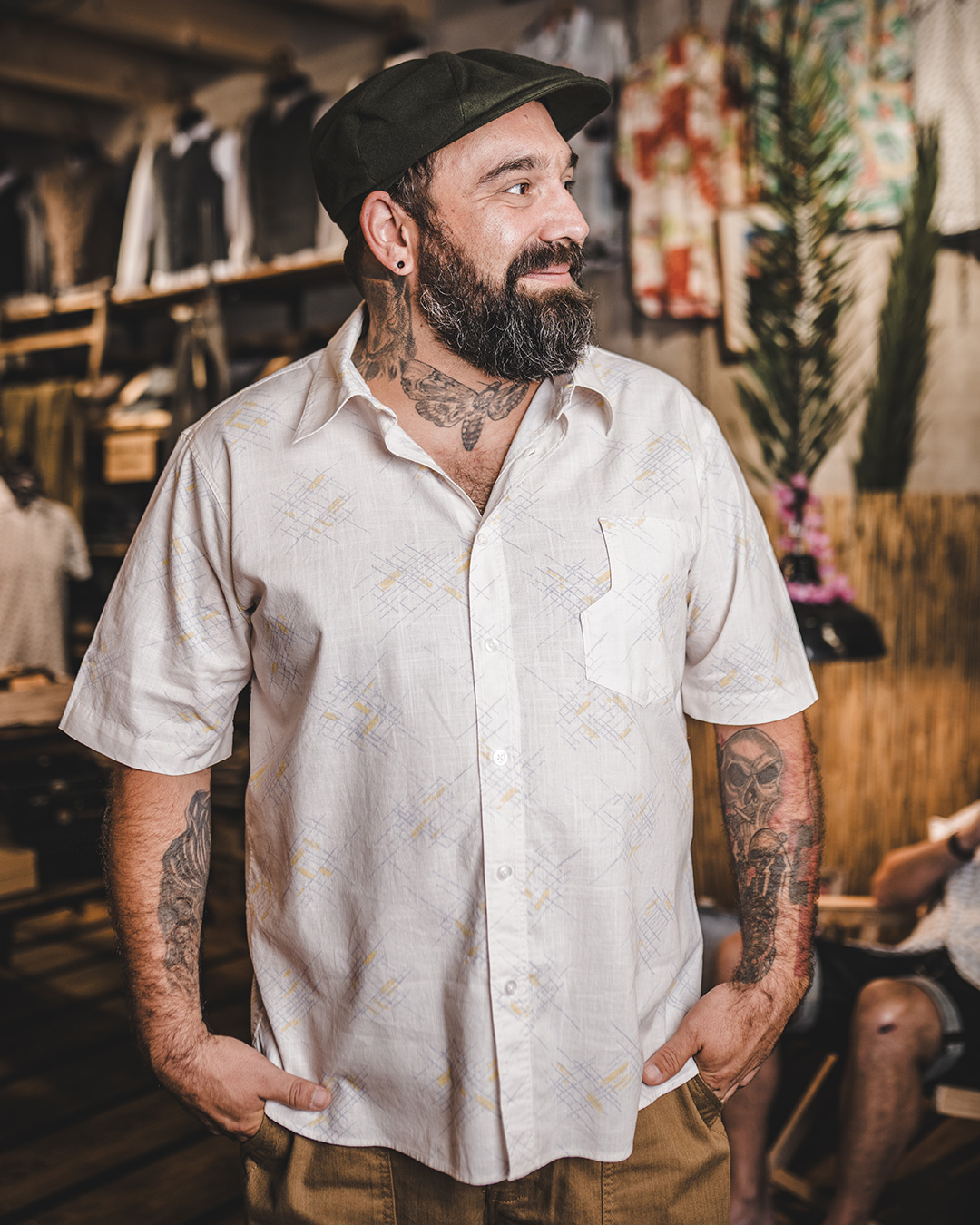 Pike Brothers Roamer Shirt SS Sportswear White - vue face