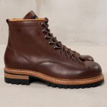 Bottes montagne 1946 Mountaineer Bourbon detail cuir Pike Brothers