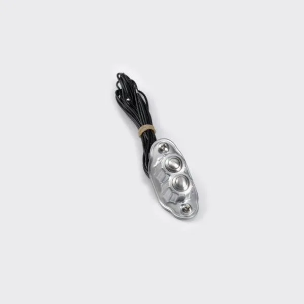 KustomTech Deluxe 2-knops schakelaarunit — Satijnchroom voor 1-inch stuur