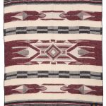 Motif aztèque couverture laine Pike Brothers 1969 Chimayo Rouge