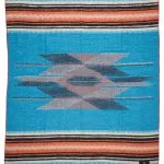 Jacquard geweven wollen deken van Pike Brothers, 1969, La Mesa Bleu