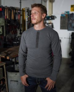 Chemise Utility Manches Longues - 1954 Utility Shirt Long Sleeve Grey Melange Pike Brothers — vue 1