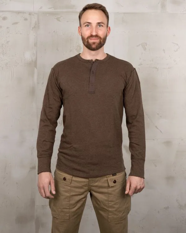 Chemise Utility Manches Longues - 1954 Utility Shirt Long Sleeve Brown Melange Pike Brothers