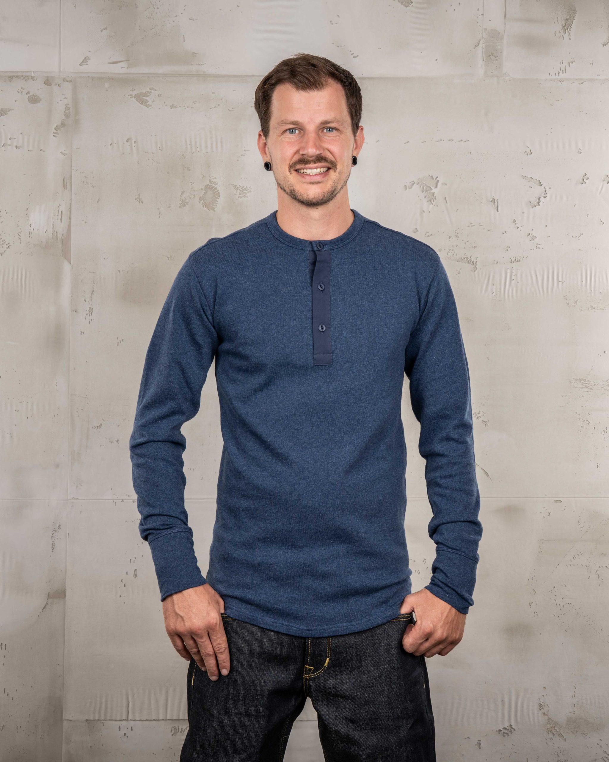 Chemise Utility Manches Longues - 1954 Utility Shirt Long Sleeve Indigo Melange Pike Brothers — vue 1