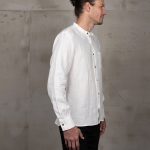 Camicia da uomo con colletto alla Mao - 1923 Buccanoy Shirt Linen Ecru Pike Brothers — vista 4