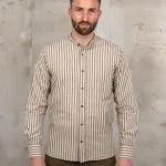 Chemise Col Mao Homme - 1923 Buccanoy Shirt Iwaki Grey Pike Brothers — vue 1