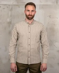Chemise Col Mao Homme - 1923 Buccanoy Shirt Iwaki Grey Pike Brothers — vue 1