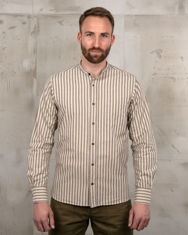 Chemise Col Mao Homme - 1923 Buccanoy Shirt Iwaki Grey Pike Brothers
