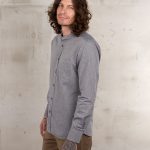 Chemise Col Mao Homme - 1923 Buccanoy Shirt grey striped Pike Brothers — vue 3