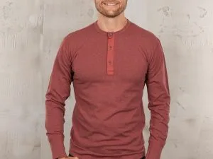 Henley Shirt Long Sleeve - 1927 Henley Shirt Long Sleeve Granate Red Pike Brothers — view 1