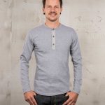Chemise Henley Manches Longues - 1927 Henley Shirt Long Sleeve Light Grey Pike Brothers — vue 1