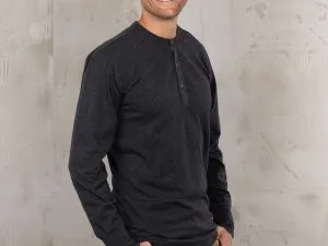 Henley-shirt met lange mouwen - Henley-shirt met lange mouwen uit 1927, ijzergrijs, Pike Brothers — afbeelding 1