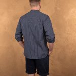 Men's Mao Collar Shirt - 1923 Buccanoy Shirt Beaumont Blue Pike Brothers — view 3