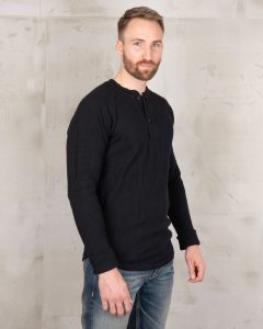Wafel thermoshirt - 1936 Wafelshirt Zwart Pike Brothers — afbeelding 1