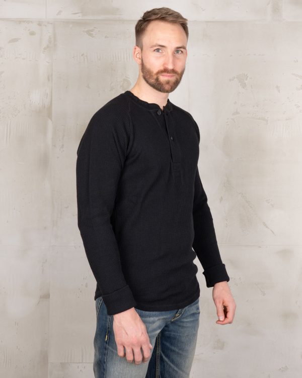 Chemise Thermique Waffle - 1936 Waffle Shirt Black Pike Brothers