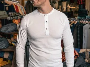 Henley-shirt met lange mouwen - Henley-shirt met lange mouwen uit 1927, ecru, Pike Brothers — afbeelding 1