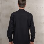 Camicia da uomo con colletto alla Mao - Camicia Buccanoy 1923 in chambray nero Pike Brothers — vista 4