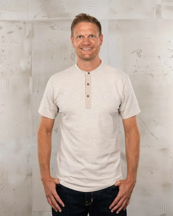 Camicia Henley a maniche corte - 1927 Camicia Henley a maniche corte Ecru Melange Pike Brothers