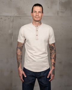 Chemise Henley Manches Courtes - 1927 Henley Shirt Short Sleeve Oatmeal Pike Brothers — vue 1