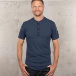 Chemise Henley Manches Courtes - 1927 Henley Shirt Short Sleeve Indigo Melange Pike Brothers — vue 1