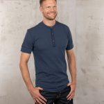 Chemise Henley Manches Courtes - 1927 Henley Shirt Short Sleeve Indigo Melange Pike Brothers — vue 2