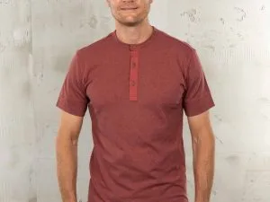 Henley shirt met korte mouwen - 1927 Henley shirt met korte mouwen Granaatrood Pike Brothers — afbeelding 1