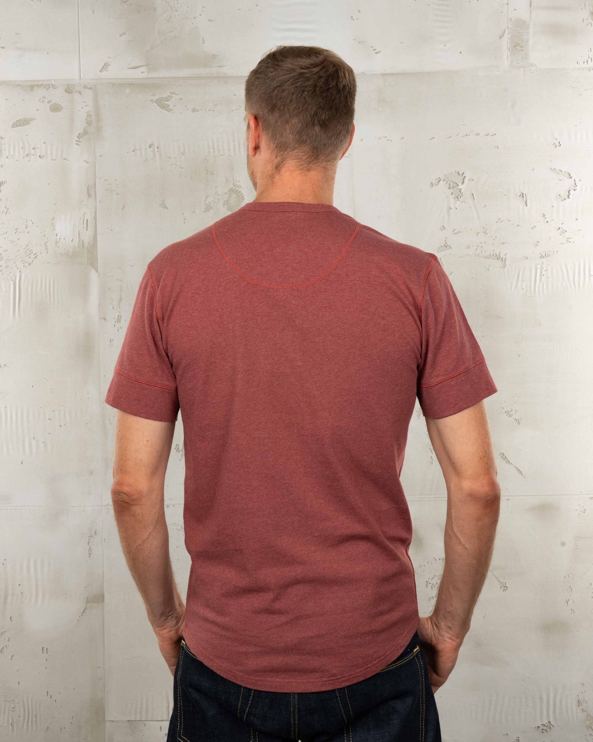 Chemise Henley Manches Courtes - 1927 Henley Shirt Short Sleeve Granate Red Pike Brothers — vue 2