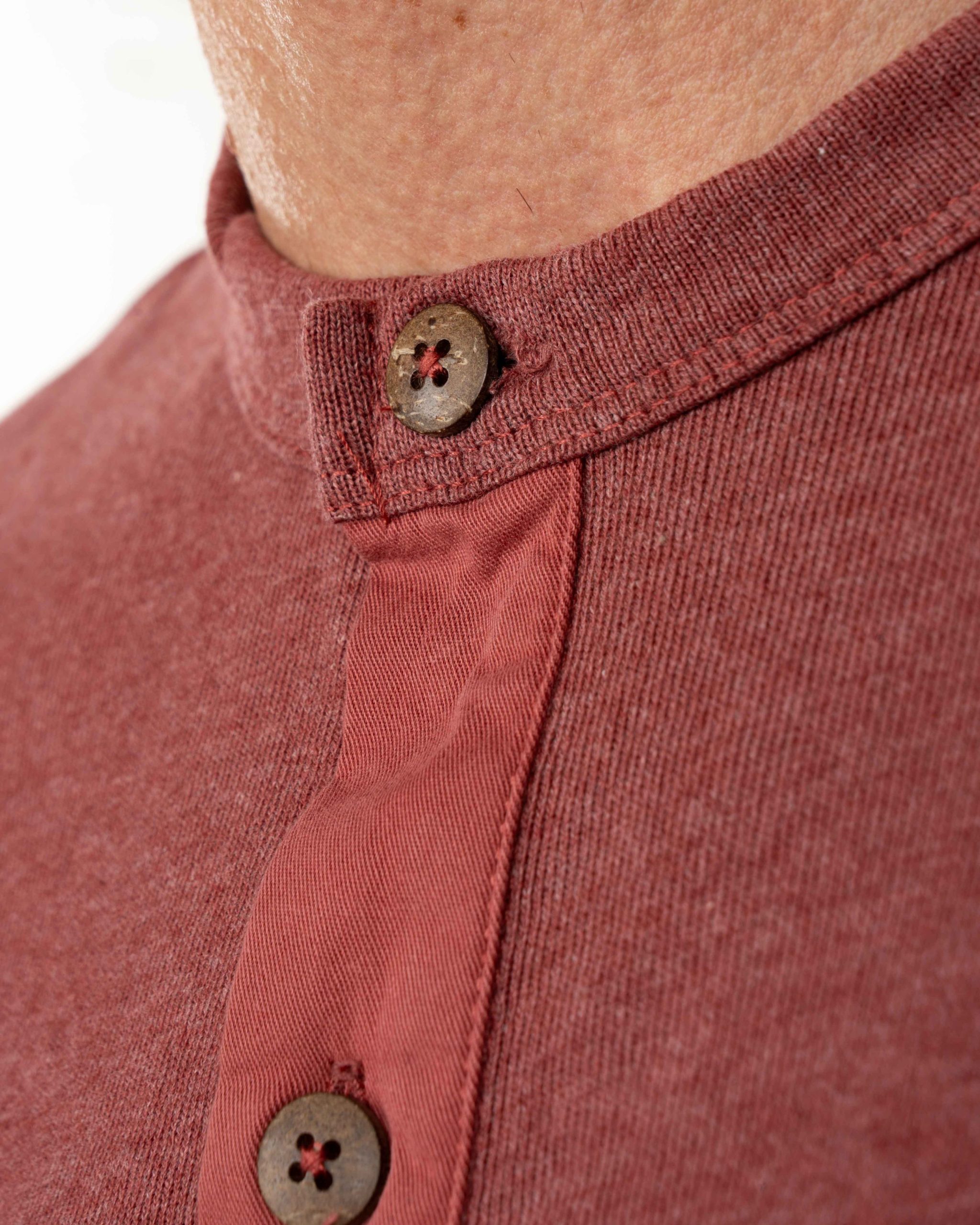 Chemise Henley Manches Courtes - 1927 Henley Shirt Short Sleeve Granate Red Pike Brothers — vue 3