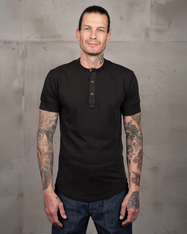 Chemise Henley Manches Courtes - 1927 Henley Shirt Short Sleeve Faded Black Pike Brothers