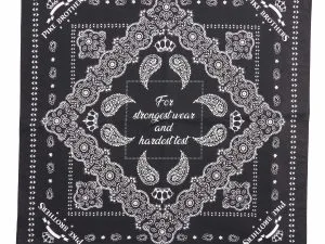 Katoenen bandana - 1947 Logo Bandana zwart Pike Brothers — afbeelding 1