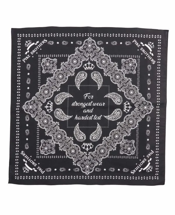 Katoenen bandana - 1947 Logo Bandana zwart Pike Brothers