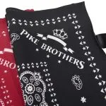 Katoenen bandana - 1947 Logo Bandana zwart Pike Brothers — afbeelding 2