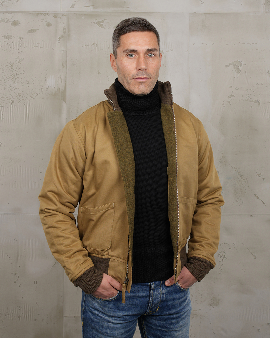 1941 Tanker Jacket Khaki Pike Brothers - vue avant