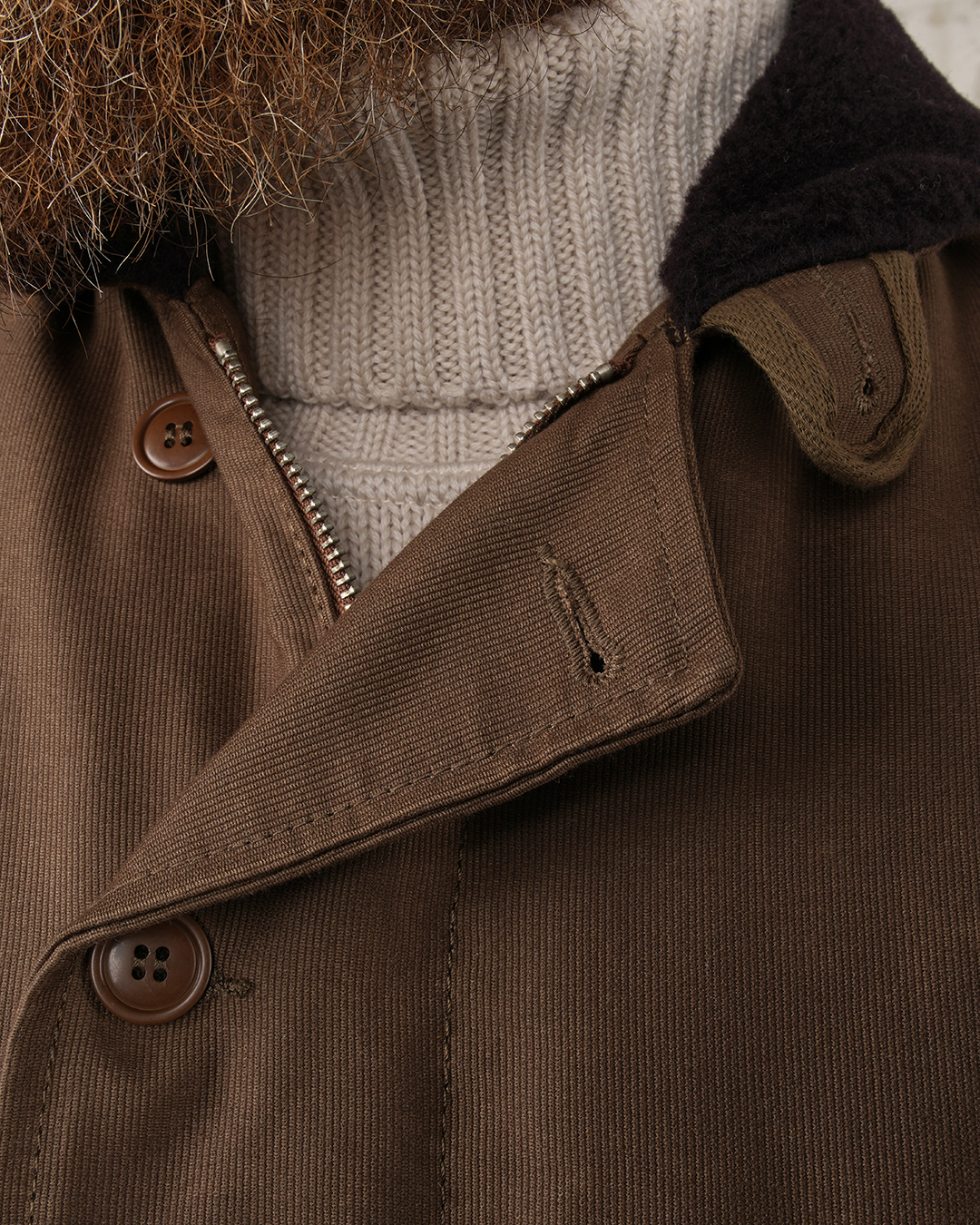 1944 N1 Waxed Khaki - detail Talon