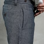 1942 Hunting Pant Grey Striped Linen poche