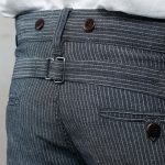 1942 Hunting Pant Grey Striped Linen tissu