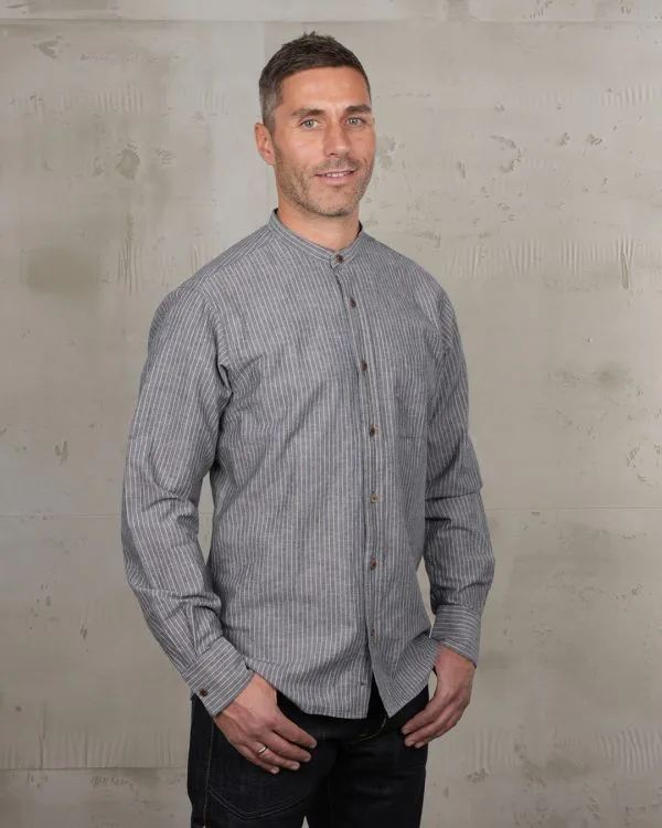 Herenhemd met Mao-kraag - 1923 Buccanoy Shirt Brisbane Blue Pike Brothers