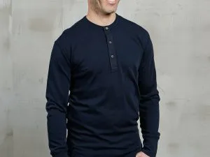 Henley-shirt met lange mouwen uit 1927, Mojave Blue, Pike Brothers