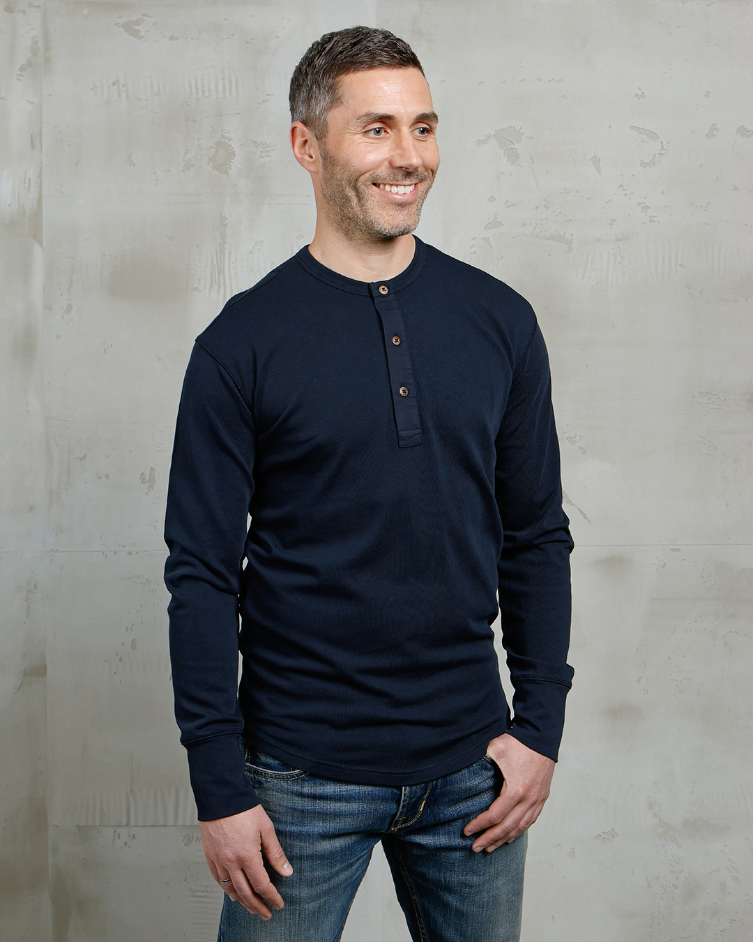 1927 Henley Shirt Long Sleeve Mojave Blue Pike Brothers