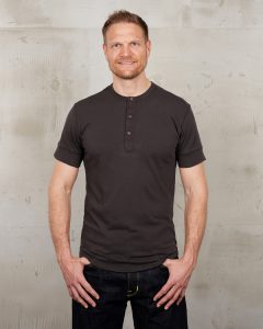 Henley-shirt met korte mouwen uit 1927, koffiekleurig, Pike Brothers