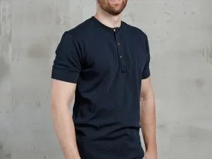 1927 Henley Shirt Short Sleeve Mojave Blue Pike Brothers