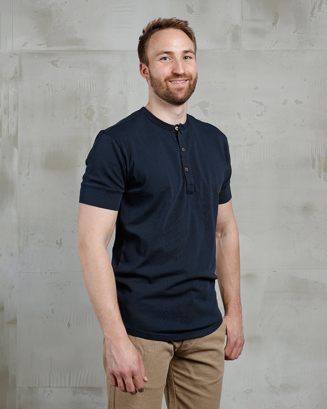 1927 Henley Shirt Short Sleeve Mojave Blue Pike Brothers