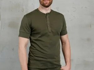 1927 Henley Shirt Short Sleeve Mojave Green Pike Brothers
