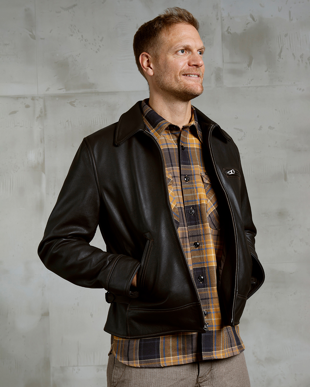 Pike Brothers 1932 Roadster Jacket Glendale Brown - Blouson cuir moto - Holdfast France