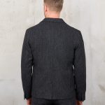 Chaqueta de topógrafo de 1932, Glasgow, gris, detalles de sarga de lana Pike Brothers
