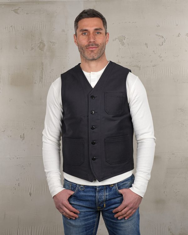 Gilet Vintage Homme - 1937 Roamer Vest Elephant Skin Asphalt Grey Pike Brothers