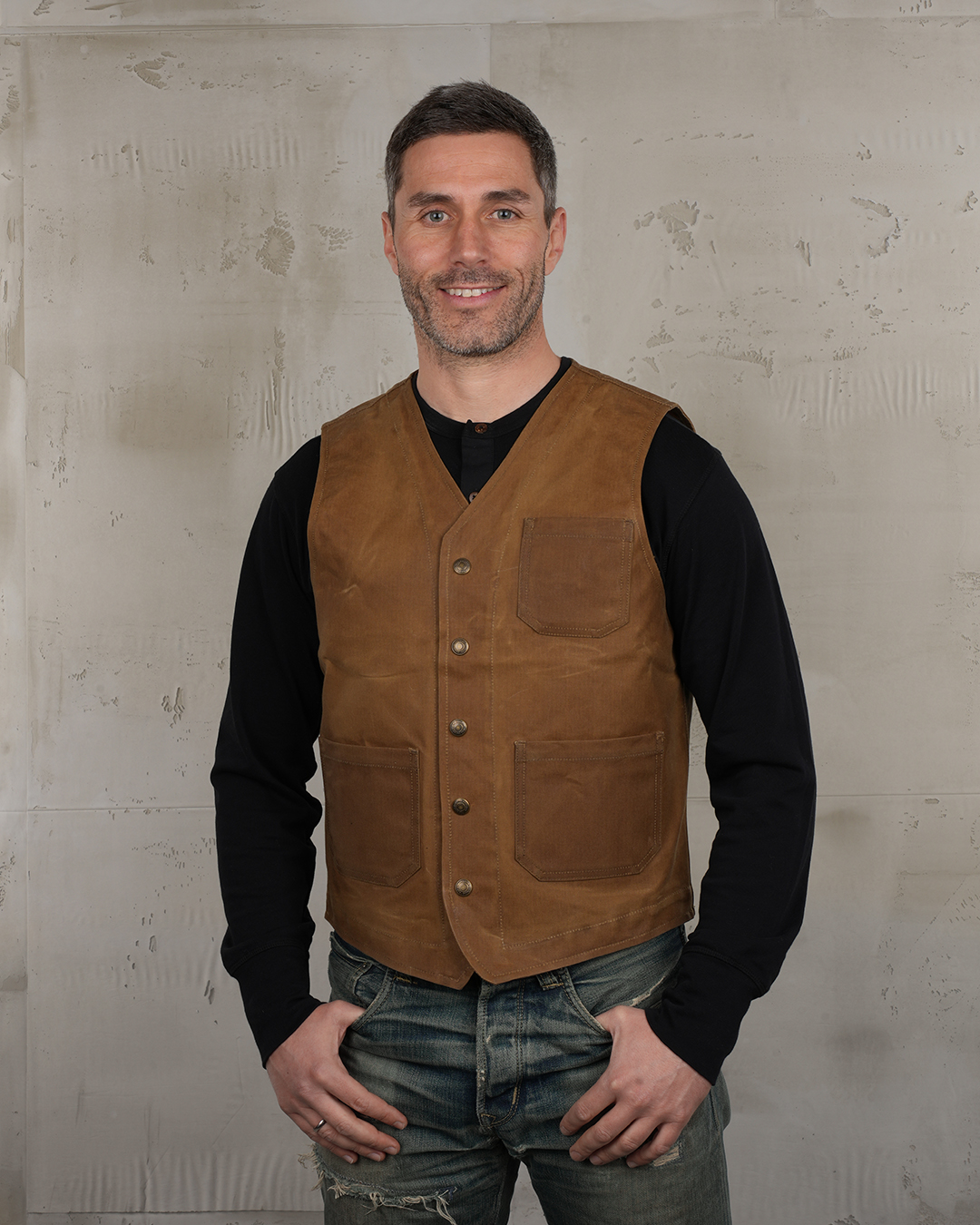 1937 Roamer Vest Waxed Tan Pike Brothers