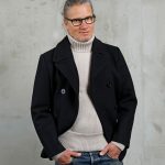 Abrigo de lana negra estilo marinero de 1938, marca Pike Brothers.